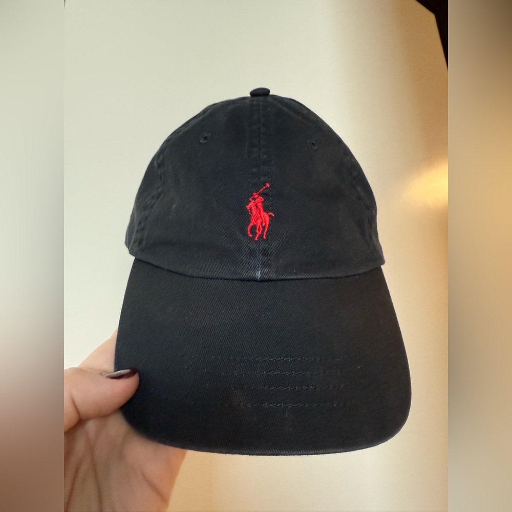 Polo by Ralph Lauren Black Cap with Red Pony Polo Logo